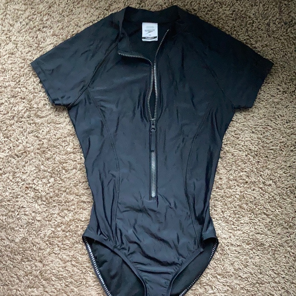 Black  SPEEDO zip down swimsuit